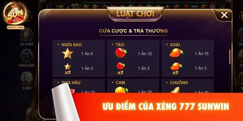 Ưu điểm của Xèng 777